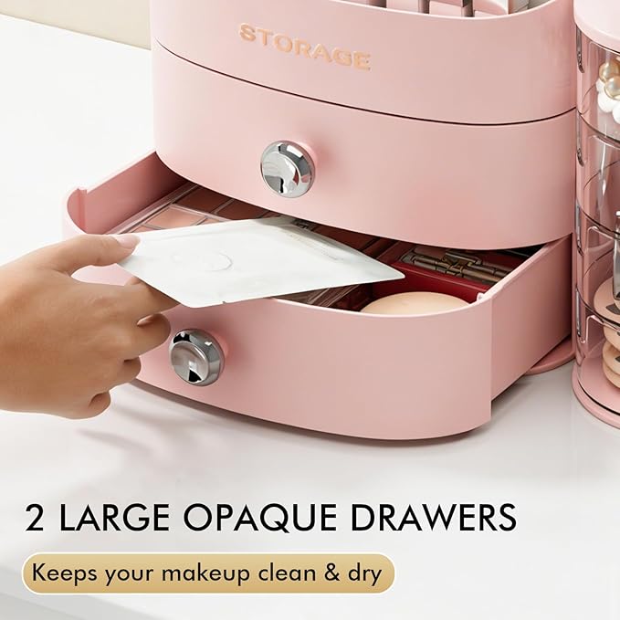 Makeup Organizer Countertop with Drawers, Make up Organizers for Vanity, Skincare Jewelry Earring Organizers, Cosmetic Displa