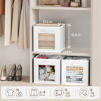 Homsorout Storage Cube 11 Inch - Cube Storage Bins with Window, Closet Storage Baskets with Handle, Fabric Bins for Closet, S
