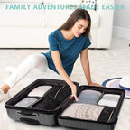 See Through Expandable Compression Packing Cubes, Mesh Travel Packing Cubes for Suitcases, Lightweight Organizers Bag Set for