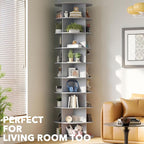 SpaceAid 9 Tier Rotating Shoe Rack Tower, Spinning Shoe Display Lazy Susan, Revolving 360 Shoe Rack Storage Round Carousel, V