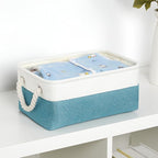 Bidtakay Small Storage Baskets for Shelves 3 Pack Fabric Storage Bins for Organizing Linen Collapsible Organizer for Closet-W