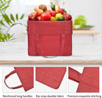 JERIA 24-Pack Reusable Grocery Bags，Large Washable Foldable Shopping Bags，Heavy Duty Tote Bags with Reinforced Handles