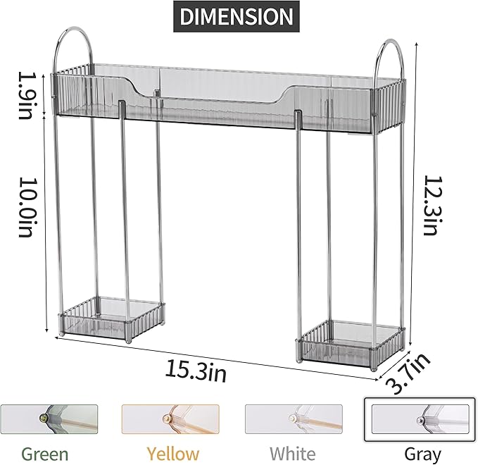 YCIA&DONE Bathroom Countertop Organizer Over The Faucet, Narrow Counter Organizers Above Sink, Table Mounted Faucet Over Sink
