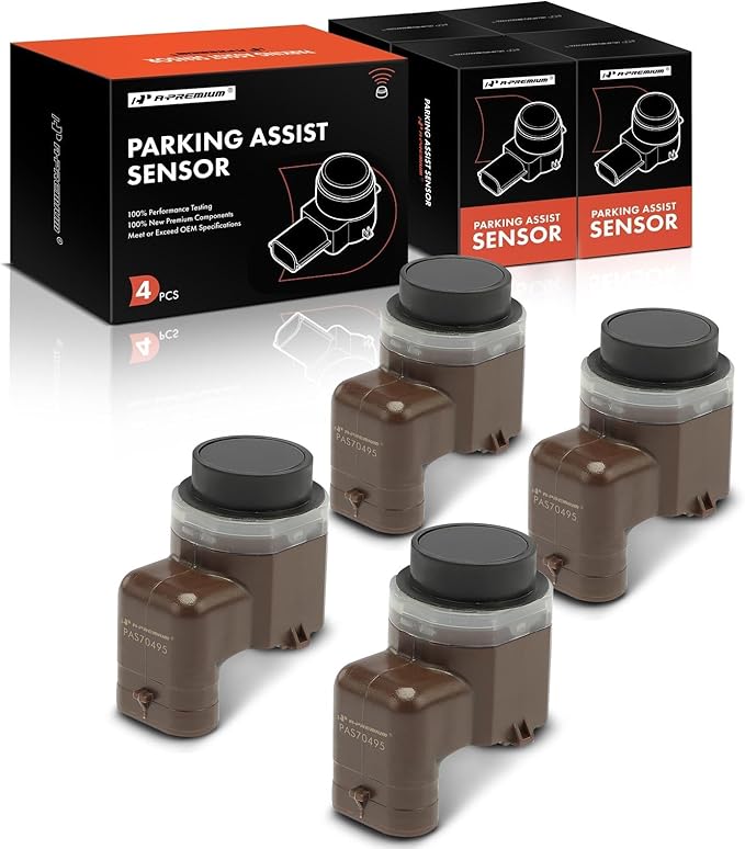 A-Premium 4-PC Reverse Backup Parking Assist Sensor Compatible with Select BMW Models - 528i, 528i xDrive, 535d, 535d xDrive,