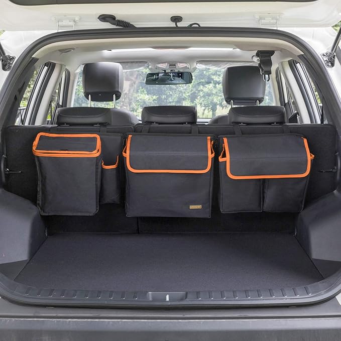Deluxe Trunk and Backseat Organizer for Medium or large size SUVs & RVs, Detachable Storage Modules with Built-in Cooler,