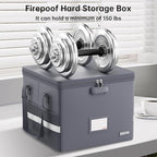 ENGPOW 5200°F File Box Fireproof Document Box with Lock,Heat Insulated Collapsible File Storage Organizer Box with Handle,Por