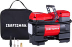 CRAFTSMAN 12V Tire Inflator Portable Air Compressor, Up to 150 PSI with Digital Gauge & Auto Shut-Off, LED Light, 12V DC Car Plug Compact Air Pump for Car Tires, Bikes & Sports