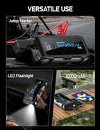 Jump Starter 6000A, 12V Car Battery Jump Starter with USB Quick Charge (Up to All Gas or 10.0L Diesel Engine), Battery