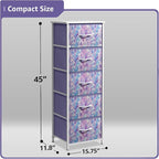 Sorbus Fabric Dresser for Kids Bedroom - Chest of 5 Drawers, Tall Storage Tower, Clothing Organizer, for Closet, for Playroom
