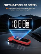 AstroAI Digital Tire Pressure Gauge 3-300PSI Calibrated to ANSI B40.7 Grade 2A (0.5%), Backlight and Flashlight, Presta Valve Adaptor Included, 4 Units, AAA Batteries, Red, 2Pack