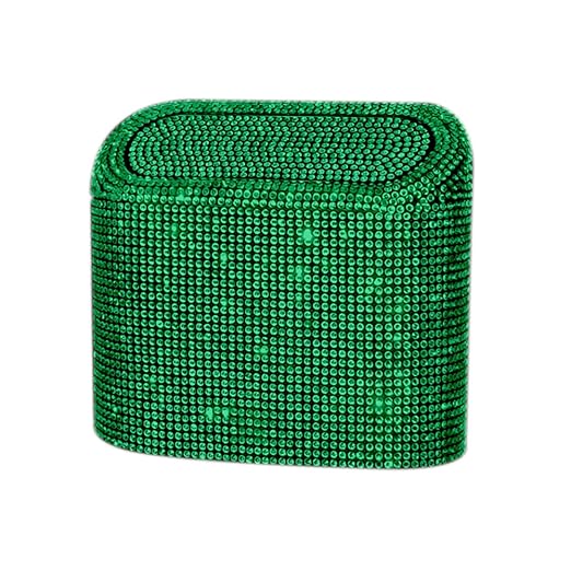 Sparkly Car Trash Car,Hanging Garbage Can with Lid Bling Rhinestone Trash Bin,Litter Container for Vehicle,Office,Home (Green)