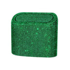 Sparkly Car Trash Car,Hanging Garbage Can with Lid Bling Rhinestone Trash Bin,Litter Container for Vehicle,Office,Home (Green)