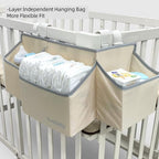 Hanging Baby Diaper Caddy, 3-in-1 Diaper Caddy Organizer Holder For Baby Crib, Nursery Organization Diaper Stacker Storage Fo