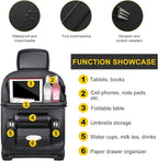 2 PCS Car Seat Back Pocket, Waterproof Leather Auto Back seat Organizer for Kids, Upgraded Car Organizer with Tablet Holder Pockets, Universal Interior Car Accessories (Black)