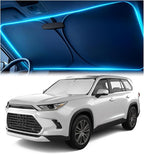 Windshield Sun Shade for Toyota Highlander L LE XLE Limited Platinum 2020-2026 – Custom Fit Sun Shield with Mirror Cut‑Out, Blocks Heat & UV, Foldable - Toyota Highlander Windshield Sunshade