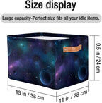 Nebula Galaxy Planet Storage Basket Collapsible Cloth Storage Cube Basket Bins Organizer with Handles Rectangular Large Toys 