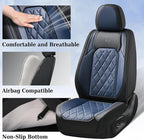 Coverado Seat Covers, Car Seat Cover Front Seats, Luxury Faux Leather Seat Cover, Black and Blue Seat Cover, Car Seats Protec