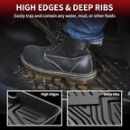 LASFIT Floor Mats for Honda Civic Sedan 2016-2021 & Hatchback 2017-2021 & Coupe 2016-2020, All Weather TPE Custom Fit Floor Liner, 1st & 2nd Row, Black