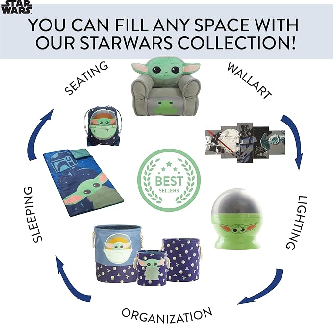 Star Wars The Mandalorian Grogu aka The Child Collapsible Storage Cubes, Set of 2, 10"x10"
