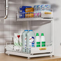 Under Sink Organizer, High Adjustable 2 Tier Under Kitchen Sink Organizer, Multi-Purpose Storage Shelf for Kitchen Bathroom C