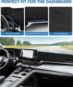 FIILINES Dash Cover for Toyota Sienna 2021-2026, Dashboard Mat Cover Sienna Accessories Mesh Dash Mat Sunshade Nonslip Protec