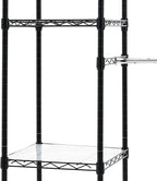 Amazon Basics Expandable Metal Hanging Closet Organizer System with Storage Shelves, Adjustable, Easy to Assemble, 57-80"L x 