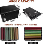 Upgraded 6400°F Fireproof Document File Organizer Box, Fireproof Storage Filing Cabinet with Lock, Portable Office Safe Box f