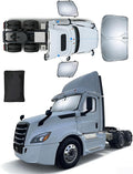Sun Shades for Freightliner Cascadia 2022-2025 Windshield Sunshade Accessories Full Window Shades for Cascadia Front Rear Side Window Covers Fixed with Inserts Blocker Privacy Car Keep Car Cool 3 PCS