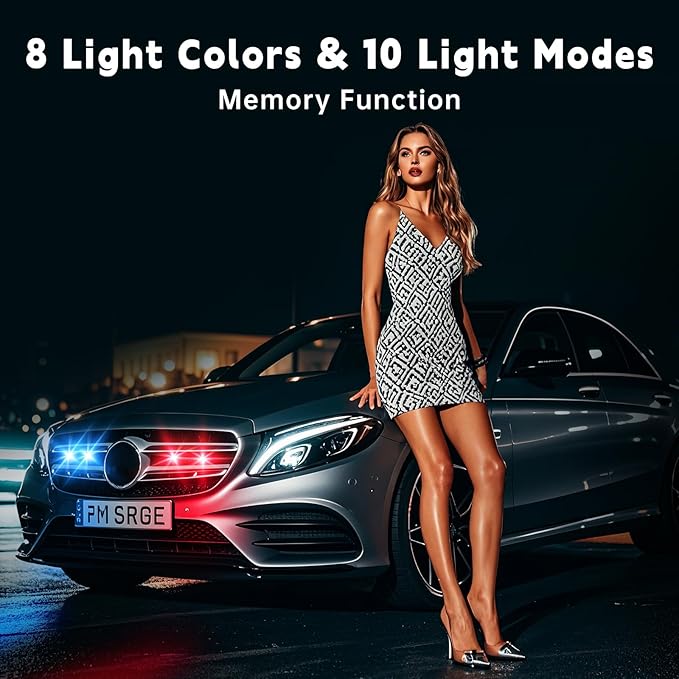 8PCS Wireless LED Strobe Lights with Remote Control,8 Colors Waterproof Anti-Collision USB Charing Led Warning Light, High Brightness Wireless LED Lights for Car Drone Truck Motorcycle Aircraft Bike