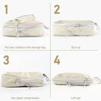4 Set Compression Packing Cubes, Suitcase Organizer, Lightweight Travel Essentials, Compression Bags For Travel Accessories L