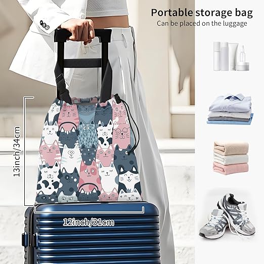Car Trash Bag Large Hanging Can for Back of Seat, Cute Waterproof Car Garbage Bag for Vehicle, Travelling, Outdoor Colorful Cartoon Cats