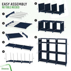 Cube Storage Organizer with Storage Bins Included - The Perfect Closet Organizers and Storage Solution. Includes 9 Storage Cu