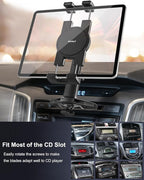 woleyi CD Slot Tablet Holder for Car - [Height Adjustable] Car Tablet Mount CD Player, Ultra Sturdy CD Tray Tablets Stand for iPad Pro, Air, Mini, iPhone, Galaxy Tabs, Z Fold, Fire HD, 4.7-13" Devices