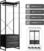 Sorbus Clothing Rack with Drawers - Clothes Stand Dresser - Wood Top, Steel Frame, & Fabric Drawers - Tall Closet Storage Org