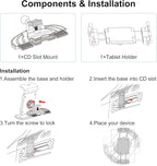 PLDHPRO CD Slot Tablet Car Mount for 5.1-15.6'' Devices, Universal iPad Holder for Car, Adjustable CD Player Phone Mount Compatible with iPhone, iPad, Galaxy Tab, Samsung Z fold, Navigation Gadget