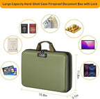 Fireproof Document Organizer Bag, 5200℉ File Organizer Safe Box, Hard Shell Document Bag with 13 Pocket Accordion File Folder