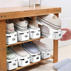 Neprock Shoe Slots Organizer, 20 Pack Adjustable Shoe Rack Stacker Storage Space Saver, Double Deck Shoe Rack Holder for Clos