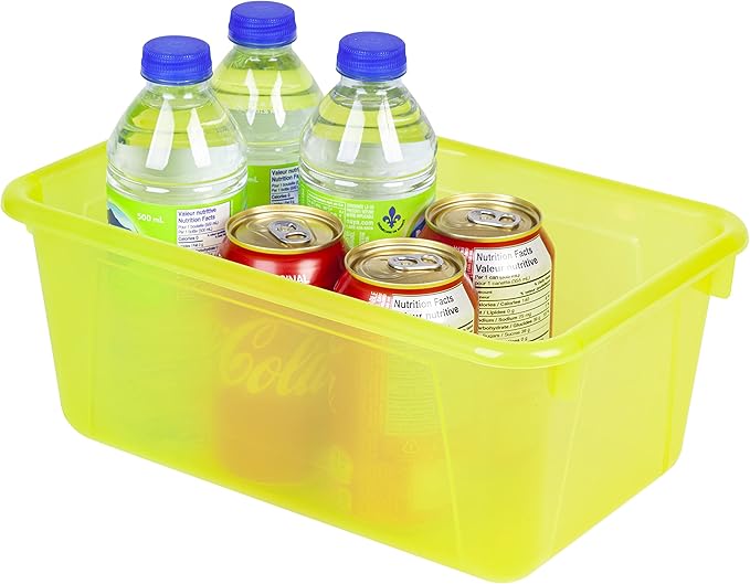 Storex Small Cubby Bin, 12.2 x 7.8 x 5.1 Inches, Candy Yellow, 5-Pack (62476U05C)