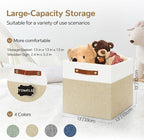 13x13 Storage Cubes 4-Pack, Large Foldable Fabric Cube Storage Bin with Reinforced Bottom and Labels, Organizer Baskets for S