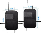 Back Seat Protector 2 Pack Fit For Acura Integra Car Kick Mats with Touch Screen Tablet Holder Storage Organizer Waterproof Dirt Proof Faux Leather Auto Accessories for Kids (1 Pair Black)