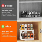 Lifewit Sliding Spice Rack for Cabinets, 6.4"H x 11.1"D x 6.1"W Slide Out Swive Cupboard Spice Organizer with Non-Slip Mat, A