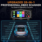 Enhanced OBD2 Scanner Diagnostic Tool - Check Engine Code Reader with Battery Tester, EVAP, Live Data, Mode 6/8, Professional