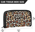 Car Tissue Holder Car Visor Organizer Tissue Box Holder for Car Sun Visor Organizer with Car Vehicle Accessories Essentials Interior for Women Men Brown White Leopard Print