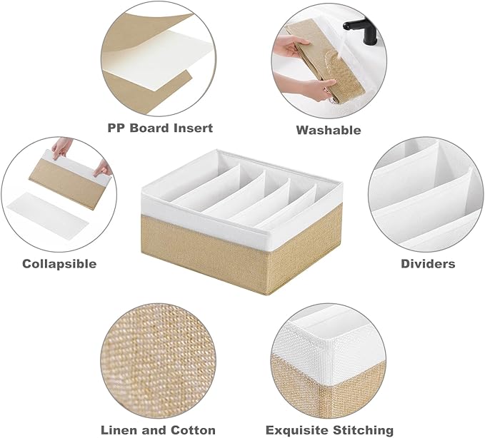 Jeans Drawer Organizers for Clothing,5 Grids Compartment Wardrobe clothes organizer,Fabric Washable Closet Organizers and Sto