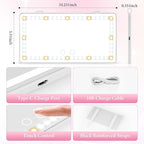 SINGARO 2PCS Car Sun Visor Vanity Mirror - Rechargeable Makeup Mirror with 60 LEDs, 3 Light Modes & Dimmable Touch Control for Cars, Trucks, SUVs, Car Interior Accessories for Women (White)