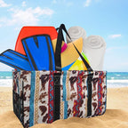 NGIL Extra Large Utility Tote Reusable Grocery Organizing Bag Oversized Collapsible for Storage, Picnic,Car, Beach (Tribal Cow-black)