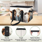 Reusable Grocery Bags Heavy Duty Shopping Bags Foldable Large Tote Bags with Long Handles & Hard Bottom