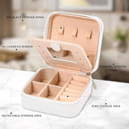 Neveika Jewelry Box with Mirror,Small Jewelry Organizer Box，Travel Jewelry Case for Women，Gift Jewelry Boxes for Female Girls