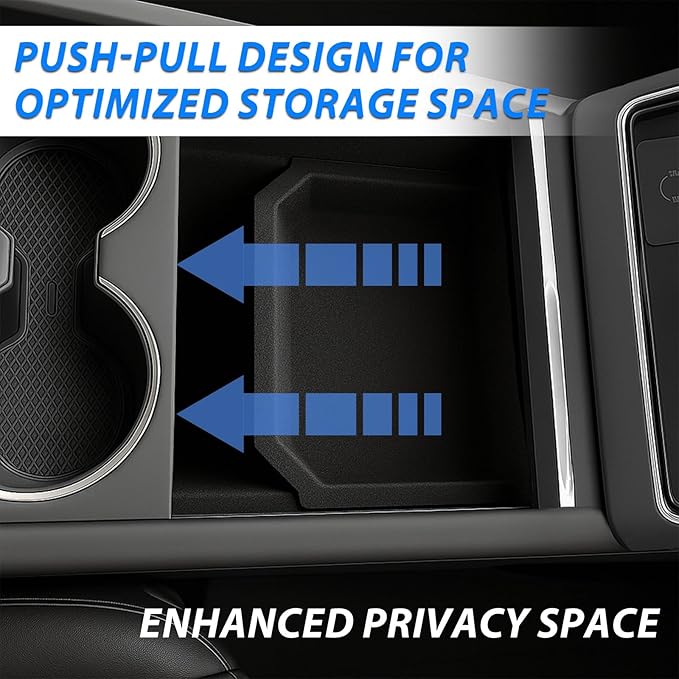 2026 Center Console Organizer for Tesla Model Y Juniper Accessories & Model 3 Highland 2026-2024 Flocked Storage Organizer Set Center Console Box, Armrest Box and DIY Cup Mat