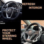 PINCTROT D Shaped Comfy Grip Steering Wheel Cover, Anti-Slip Design, Flat Bottom 14.5-15 Inch(Silicone White)